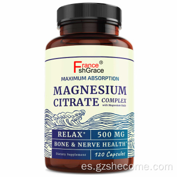 Cápsulas de magnesio de la digestión de citrato de magnesio